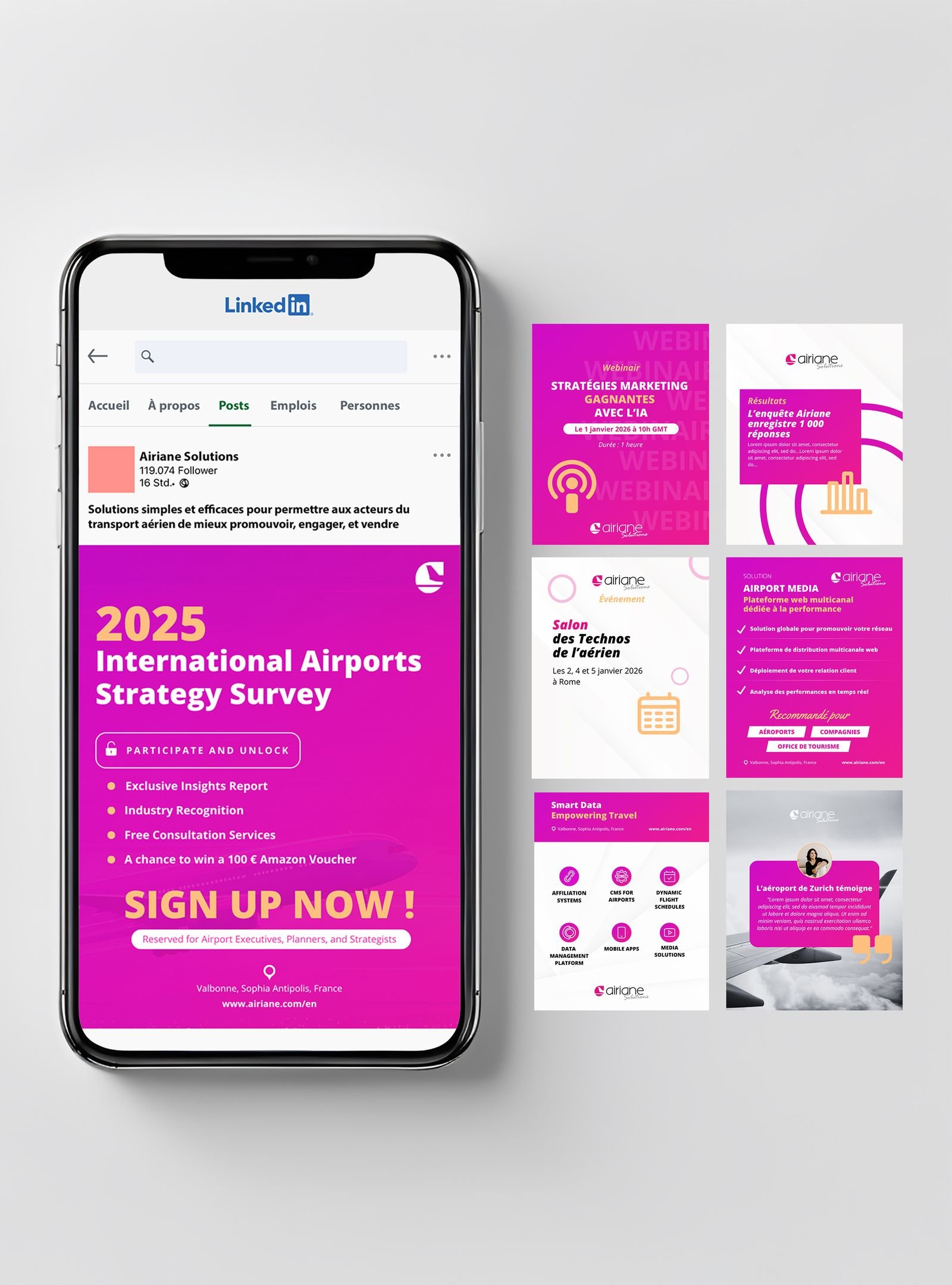 Publications LinkedIn Airiane Solutions sur mobile