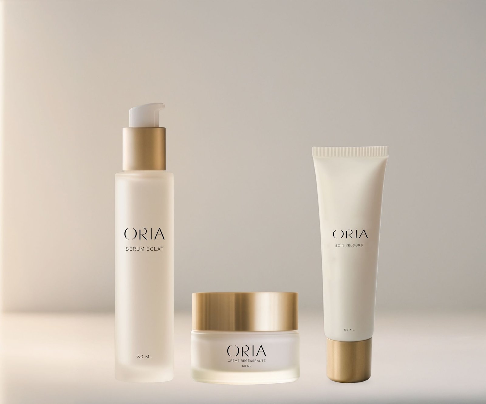 Gamme ORIA : flacon, pot et tube
