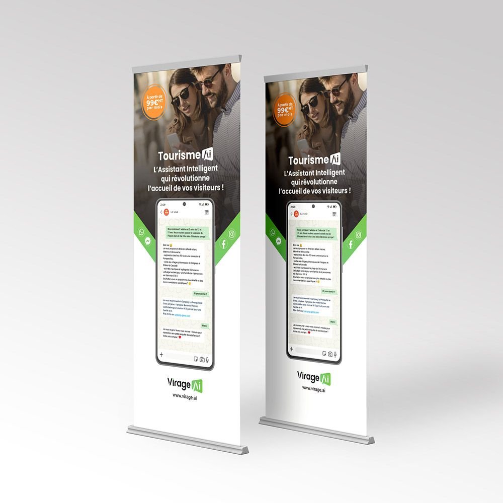 Deux roll-up Virage AI côte à côte